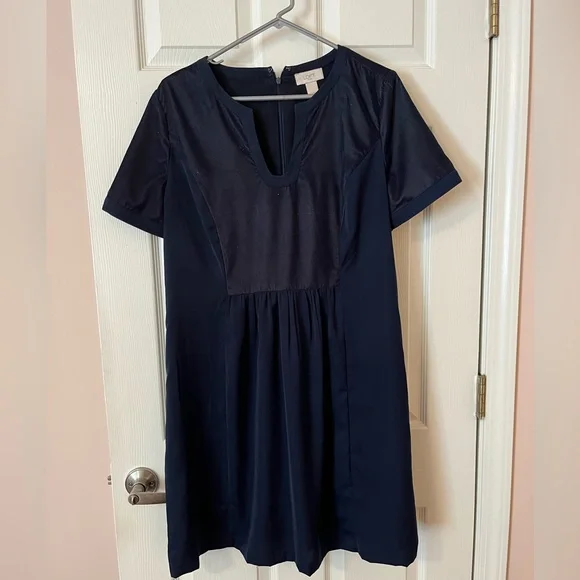 loft navy blue dress Dress Casual Short By Loft In Navy, Size: 2x – Clothes Mentor Cordova TN  #245 main image 1